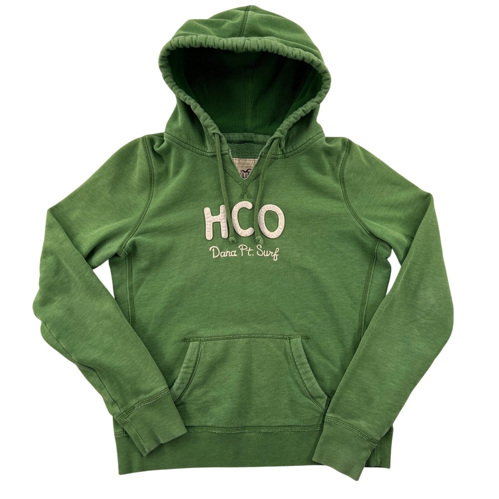 Y2K Hollister HCO Dana Pt Surf Thermal Hoodie Women Large Green Mallcore Coastal